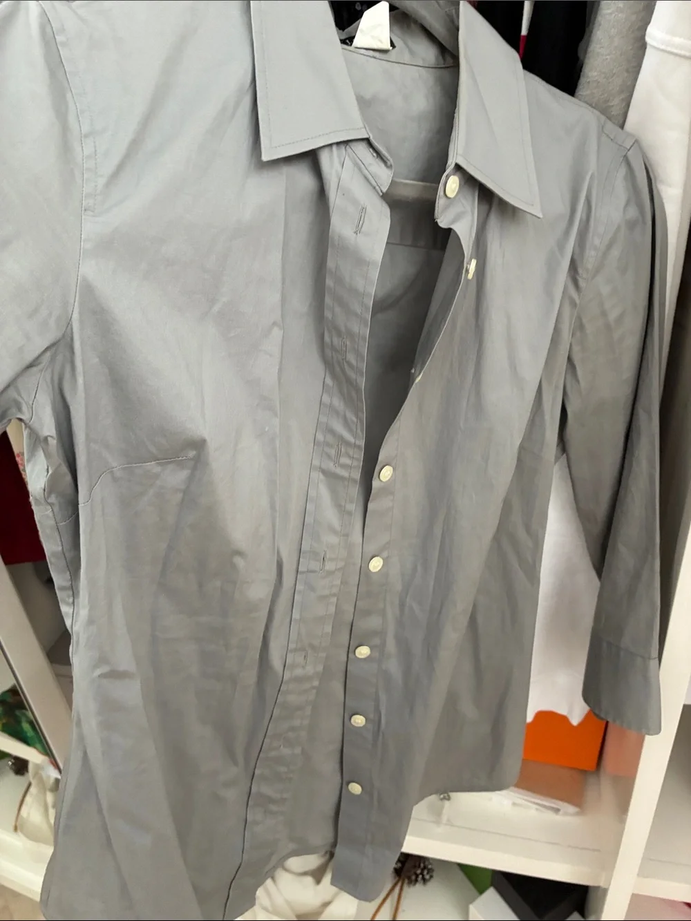 J.crew Classic women’s Grey Button-Up Dress Shirt S